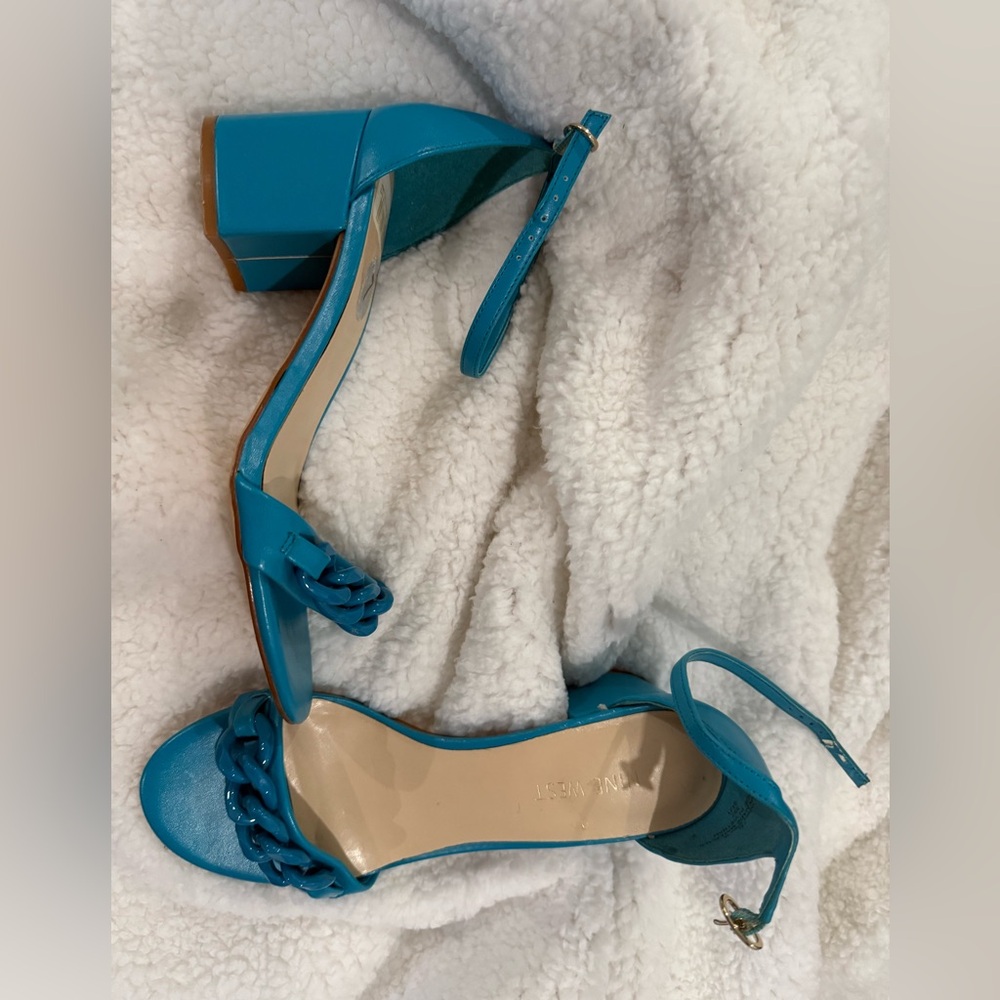 Nine West Turquoise Block Heel Sandals